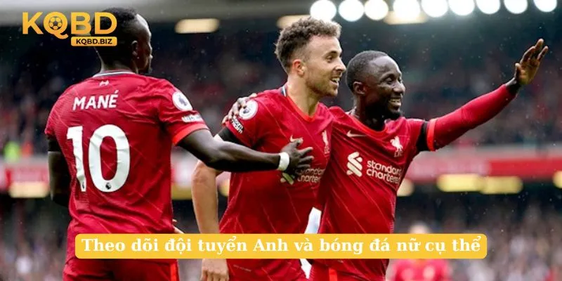 Theo dõi đội tuyển Anh và bóng đá nữ cụ thể